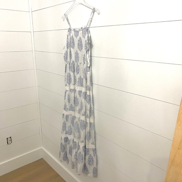 Masalababy New Floral Maxi Sundress w/ Metallic Threading in Blue & White - Picture 7 of 15